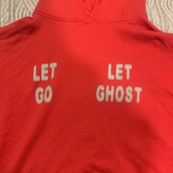LONELY GHOST Tops - Lonely Ghost “Let Go Let Ghost” XL Red Hoodie